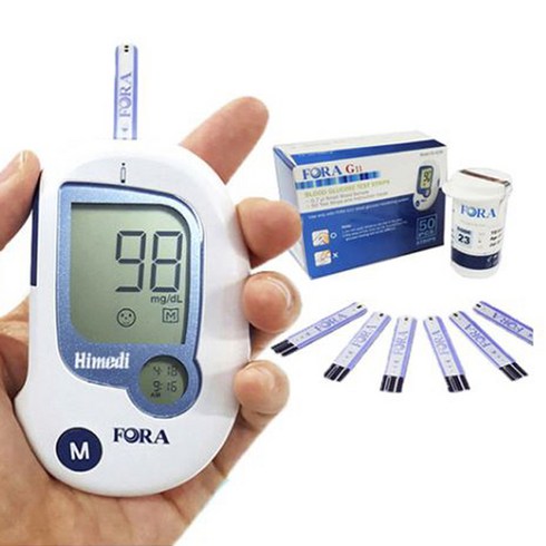 포라혈당측정기 - 포라 측정기+ 혈당검사지200매+알콜솜200매+채혈침200개 세트, 50매입, 4박스
