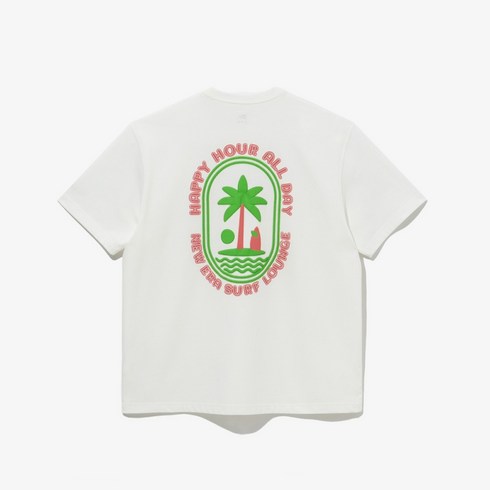 뉴에라 백화점판 썸머 트로피칼 네온 티셔츠 오프화이트