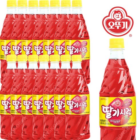 오뚜기 딸기 슬러시시럽 1kg X 15개(1박스) 슬러쉬 원액 음료, 15개