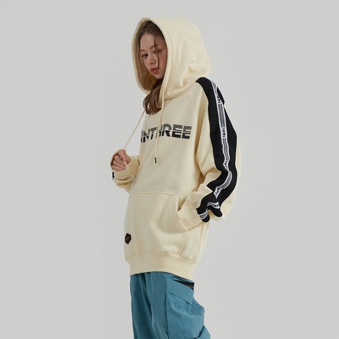 2023년 가성비 최고 스노우보드후드 - 엔쓰리 2223 NNN LINE STYLE HOOD IVORY/BLACK 스노우 보드복 후드 후디