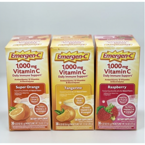 이머전씨 비타민1000mg Emergen-C 30포 물에 타먹는 비타민, 2)오렌지맛(수퍼오렌지), 1개, 273g