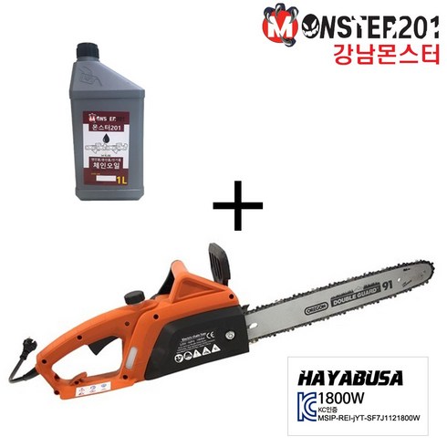 몬스터 하야부사 전기톱 1800W 16인치 체인오일 증정, 1개