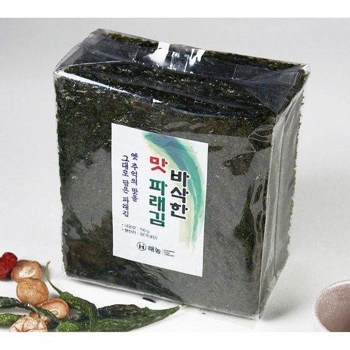 해농 바삭한 맛 파래김 100매 180g X12봉, 1개