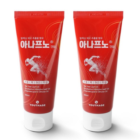 1+1 아나프노 크림 목 허리 무릎 스포츠 마사지 통증 온열, 2개, 100ml