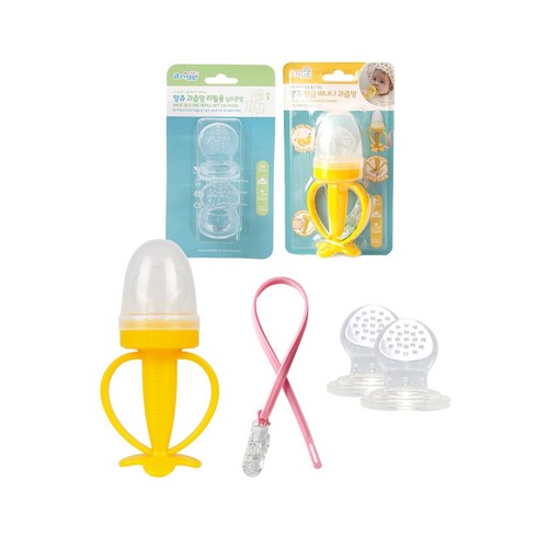 앙쥬 과즙망 (본품1개+리필망2개) 이유식과즙망 리필 이유식 아기 국민 신생아선물, 황금바나나과즙망+리필망2개입