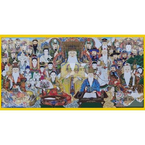 종교 큐빅 제작 만들기 비즈 공예 옥황 종합 대형 탱화 보석십자수 재료 세트, 110x220cm 전체 원형 큐빅