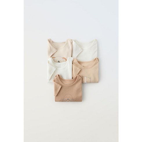 [키즈][국내배송]자라 ZARA 애니멀 패턴 바디수트 5장 세트318149