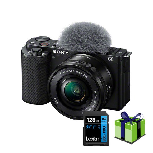 소니정품 ZV-E10 SELP1650 렌즈킷 4K128G 정품가방 필수패키지 미러리스 카메라, 블랙