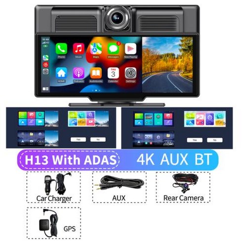 imagebon - Imagebon 10.26 4K ADAS 무선 CarPlay Android Auto Dash Cam GPS 내비게이션 24h 파크 모니터 야간 시야 후방 시야 미러, 10) Full Set - NO TF Card
