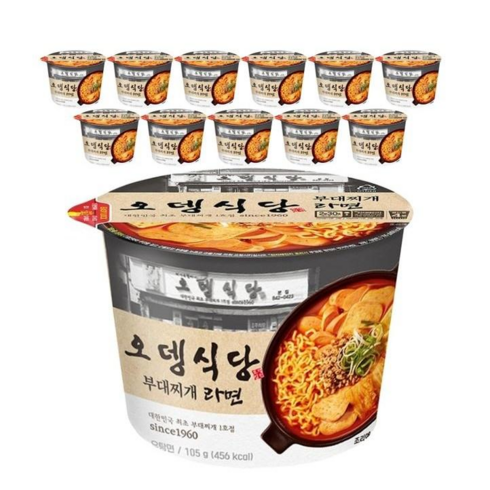 오뎅식당 - 오뎅식당 부대찌개라면 큰컵사발면 105g x 12개