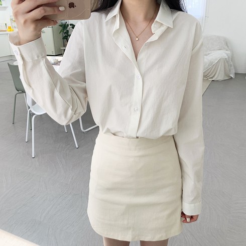 티데일리 바이오 박시핏 셔츠 여성 40수 무지 오버핏 기본 남방