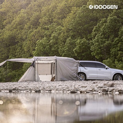 2023년 가성비 최고 아이두젠원터치텐트 - 아이두젠 모빌리티 A4 차박 텐트 도킹 카 쉘터 차량용 카텐트, A4 + 패밀리패키지 (라이트그레이)