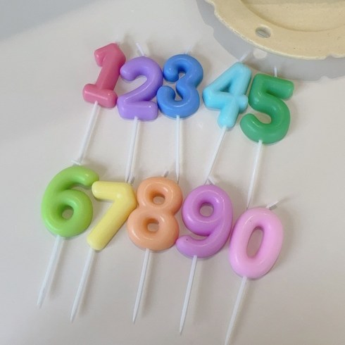 숫자초 - 통통 컬러 숫자초 빅사이즈 생일초 파티초 2024 100일 기념일, 숫자8