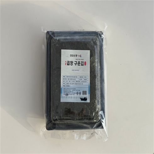 두번 구운 곱창김_제철 곱창김 - 진도 명품 자른 햇곱창 두번구운김 150매 (100g이상) / 곱창김 조미김, 2봉, 1개, 100g