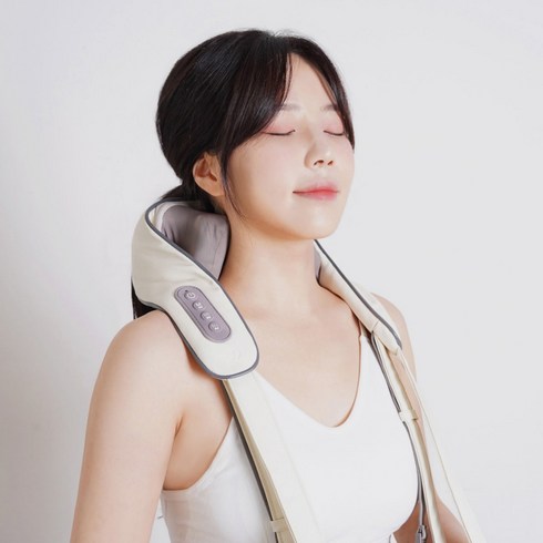 어깨목안마기 - 클로 넥앤프로 무선 목 어깨 마사지기 안마기 기계 허리 승모근 지압기, CLOER-4001, 퍼플