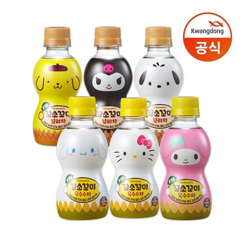 꼬소꼬미보리차 - 광동 꼬소꼬미 보리차 + 옥수수차 200ml 각 10입 (총20입), 없음, 단품없음, 1개, 1개입