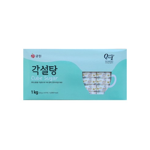 큐원 각설탕 1kg 하얀 설탕 안심 배송 박스 포장, 1개