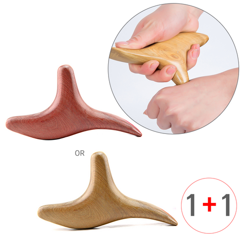 [1+1](고급 원목 삼각 지압봉 1P+1P=2P) 향목 지압스틱 마사지 안마기 안마봉 안마스틱, 브라운1P + 브라운1P