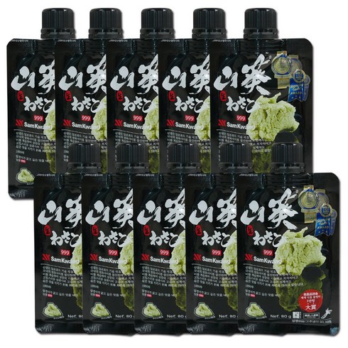 [오성식품] 삼광999와사비 80g(튜브)X10[무료배송], 80g (10개)