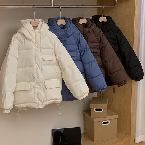 2023년 가성비 최고 롱패딩 - ANYOU 일상 경량패딩 루즈핏 여성잠바 후드 빅 포켓롱패딩 겨울 여자롱패딩