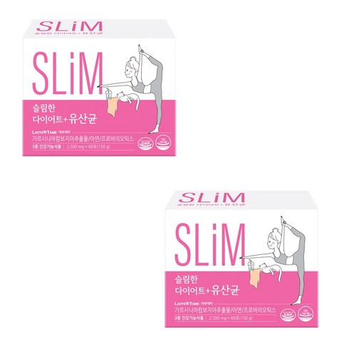 슬림한 다이어트 유산균 프로 프리 바이오틱스 가르시니아 캄보지아 추출물 프락토올리고당 유산균먹이 락토바실러스 종균 뱃살 체지방 유해균 감소 유익균증가 장건강, 150g, 2개