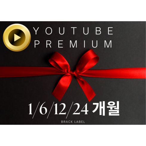유튜브 프리미엄+유튜브 뮤직/1개월 6개월 12개월 24개월 이용권