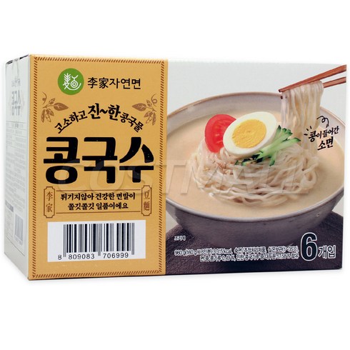 콩국수라면 - New 이가자연면 콩국수 160G, 960g, 1개