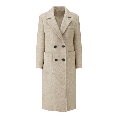 씨씨콜렉트 중계점 70% 할인!! 알파카 헤링본 오버핏 테일러드 코트 E224MSH161 라이트베이지