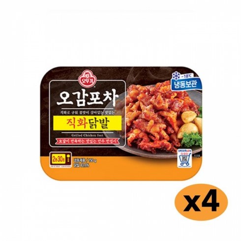 화통 직화    닭발1팩 더 - 오뚜기 오감포차직화닭발 150G 4개