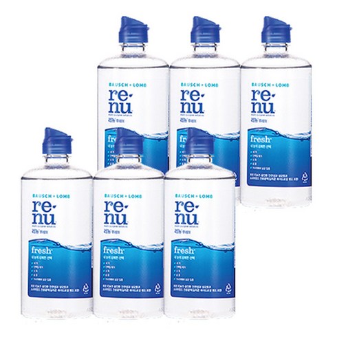 바슈롬 리뉴 후레쉬 500ml X 6개 렌즈용액 렌즈세척액 렌즈세정액, 0.5l