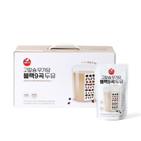 서울우유 고칼슘 무가당 블랙9곡 두유 190mlX20팩, 190ml, 20개