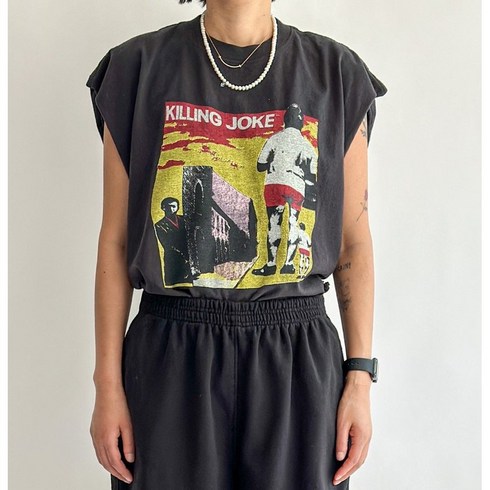 빈티지 워싱 킬링 조크 나시 티셔츠