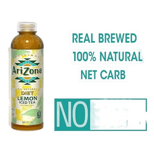 (미국직배송) AriZona Diet 레몬 티 500ml(20액량 온스) 24개 팩 - 천연 추출차