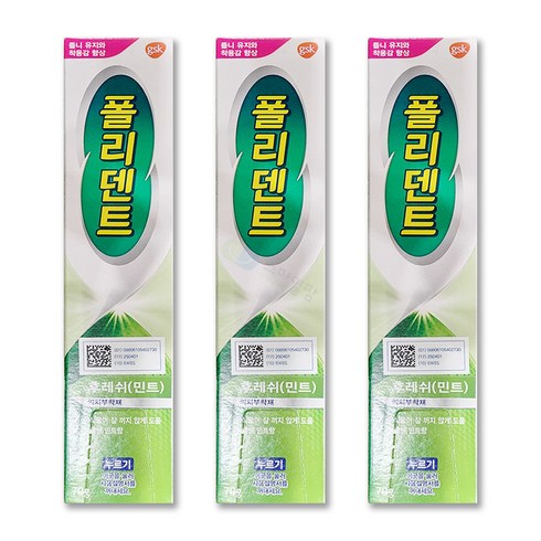 폴리덴트 의치 부착재(민트향)x3개, 1개, 3개