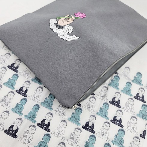 해피339 경전가방 파우치 불교굿즈 연꽃 부처님 불상 불교