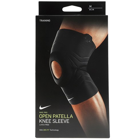 나이키 PRO OPEN KNEE SLEEVE 3.0 니슬리브 무릎 보호대 헬스용 운동용, black, 1개