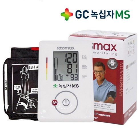 GC녹십자MS 로즈맥스 자동전자 혈압계 CG155f, CG155f+(혈압수첩외2종), 1개