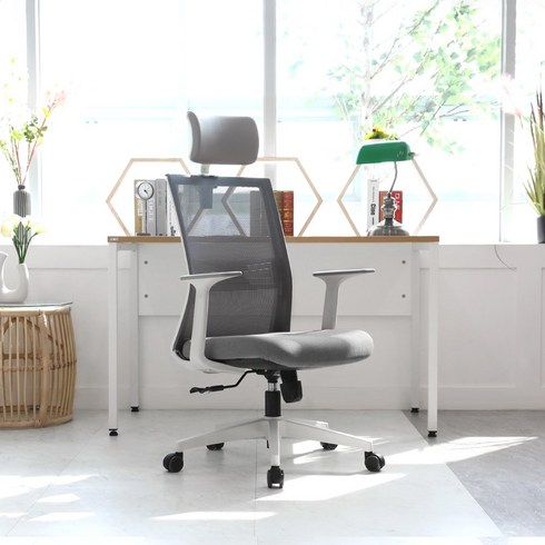 린백 사무용 컴퓨터 책상 의자 LB17H, LB17HW-화이트바디, GRAY