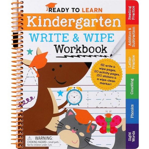 englishforeverydayactivities - Ready to Learn Kindergarten Write and Wipe Workbook Addition Subtraction Sight Words Letter Sounds T