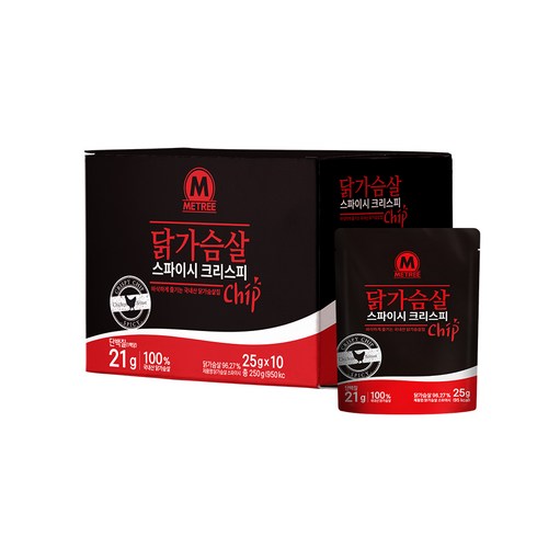 미트리 닭가슴살 크리스피칩 스파이시, 250g, 1개