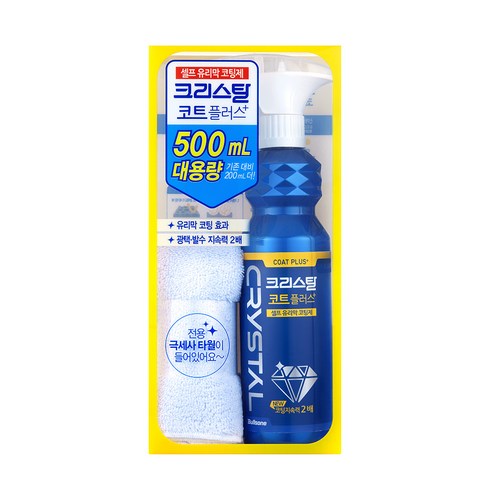 2023년 가성비 최고 불스원크리스탈코트플러스 - 불스원 크리스탈 코트 플러스 500ml 차량용 유리막 코팅제, 1개