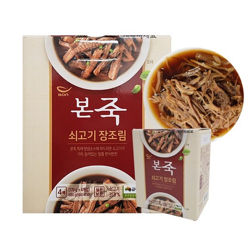 본죽키즈장조림 - 본죽 본 쇠고기 미니 장조림, 170g, 4개