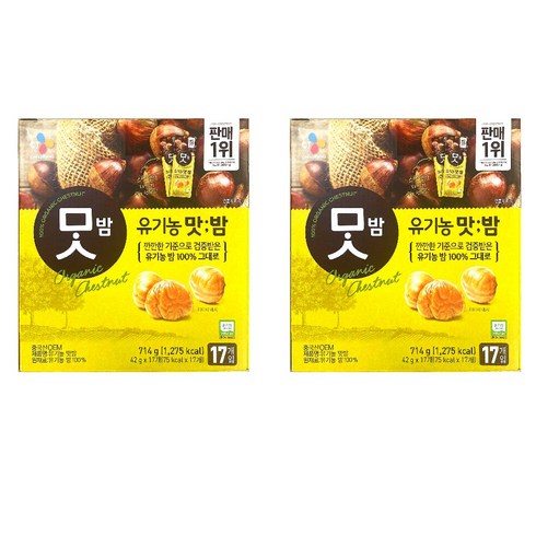 맛밤 유기농, 42g, 34개