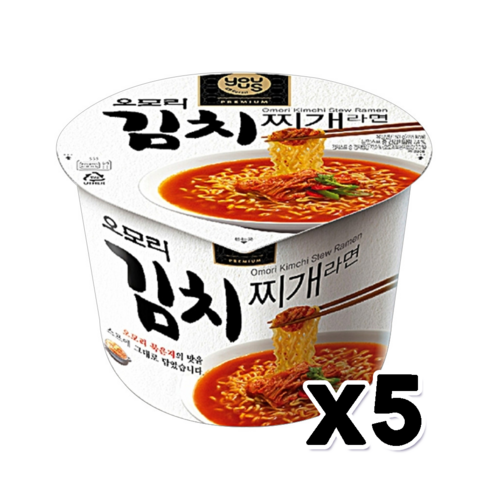 GS 유어스 오모리 김치찌개 컵라면 150g 5개