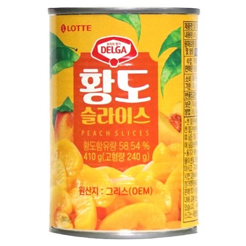 롯데 델가 황도 410g 24캔, 24개