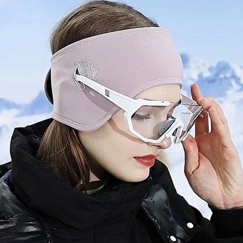 안경걸이 헤드밴드 찍찍이 사이즈조절 골프이어머프 겨울이어머프 골프 등산 축구 라이딩 스키 바이크 스포츠 겨울마스크, 라벤더, 1개