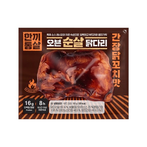 한끼통살 오븐 순살 닭다리 간장닭꼬치맛, 10개, 100g