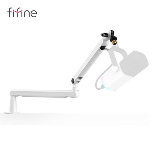 FIFINE 조절식 로우 프로파일 암 마이크 스탠드 케이블 관리 데스크 마운트 서스펜션 붐 K688 Ampligame AM8-BM88, 2)BM88, WHITE