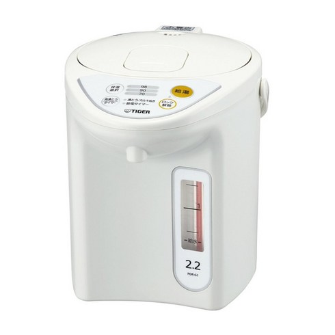 2023년 가성비 최고 전기포트pdr-221 - 타이거 보온병 증기배출없음 전기보온병 분유보온병 VE전기포트 2.2L PDR-G221-W, 단일 옵션