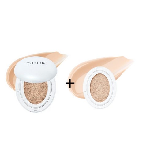 티르티르 마스크 핏 쿠션 본품18g+리필 교차선택 5종 레드 블랙 핑크 화이트 72시간 지속 tir tir mask fit coushion, 1개, 화이트 23호 샌드+리필